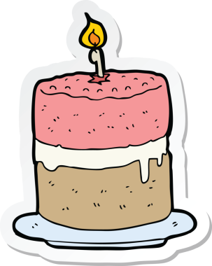 Bir insan tarafından çizilmiş bir karikatür pastasının etiketi.