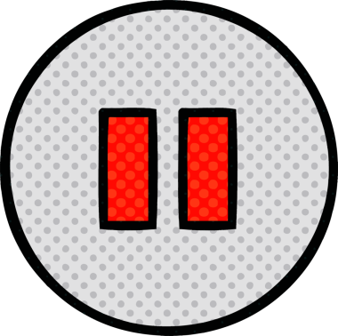 bir insan tarafından çizilen duraklat düğmesinin çizgi roman tarzı