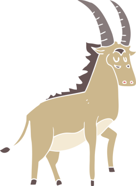 Bir insan tarafından çizilen antilobun düz renk çizimi