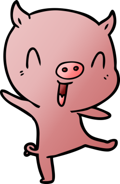 Bir insan tarafından çizilmiş domuz dansı.