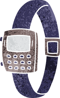 Bir insan tarafından çizilmiş eski bir saatin karalamaları.