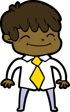 Bir insan tarafından çizilmiş mutlu çocuk çizgi filmi.