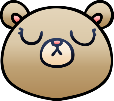 bir insan tarafından çizilmiş gölgelenmiş garip çizgi film ayısı.