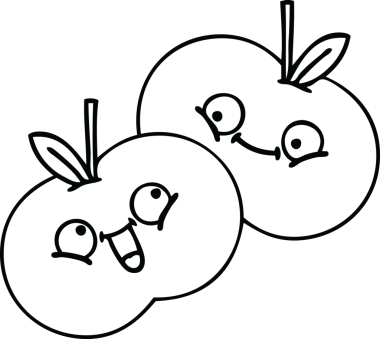 Bir insan tarafından çizilmiş elmaların çizgi çizimi