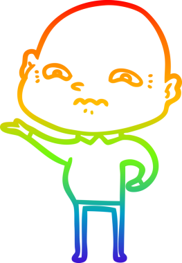 gökkuşağı gradyanı çizimi bir insan tarafından çizilmiş gergin bir adamın çizimi