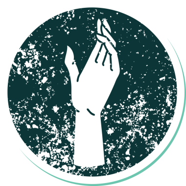 Bir insan tarafından çizilmiş sembolik dövmeli bir el resmi