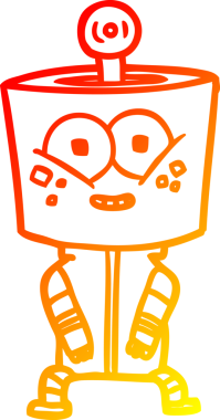 Bir insan tarafından çizilmiş mutlu bir çizgi robot çizimi