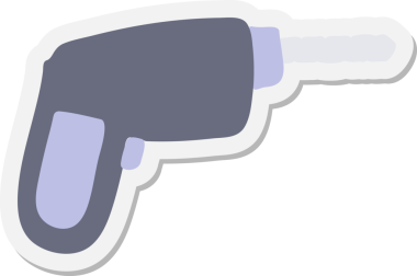 Bir insan tarafından çizilmiş el yapımı matkap etiketi.