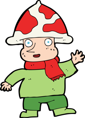 Bir insan tarafından çizilmiş mantar adam.