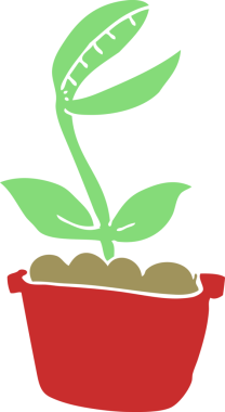 Venüs sineğinin bir insan tarafından çizilmiş düz renk çizimi