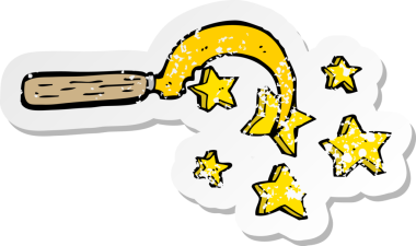 Bir insan tarafından çizilmiş sihirli Druid çizgi filminin gerilimli yapıştırması.