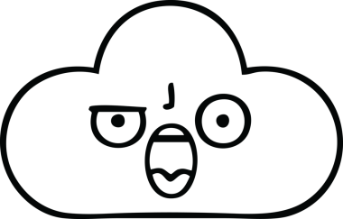 Bir insan tarafından çizilmiş bir bulutun çizgi çizimi