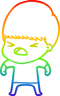 gökkuşağı gradyan çizgi çizimi bir insan tarafından çizilmiş stresli bir adam