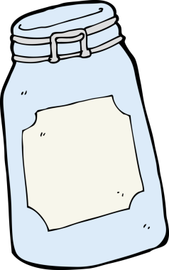 bir insan tarafından çizilmiş karikatür kavanozu