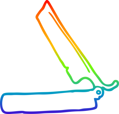 gökkuşağı gradyan çizgi çizimi bir insan tarafından çizilmiş geleneksel jilet