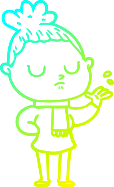 Bir insan tarafından çizilmiş soğuk bir çizgi film çizimi.