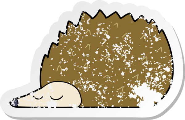 Bir insan tarafından çizilmiş bir kirpinin sıkıntılı çıkartması.