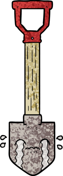 Bir insan tarafından çizilmiş ağlayan kürek.