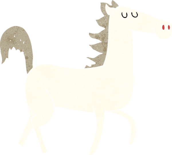 Bir insan tarafından çizilmiş çizgi film atı.