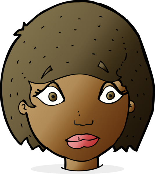 Bir insan tarafından çizilmiş endişeli kadın yüzü.