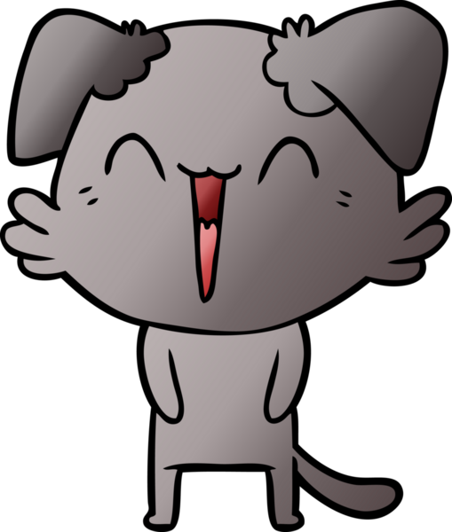 Bir insan tarafından çizilmiş küçük mutlu köpek çizgi filmi.