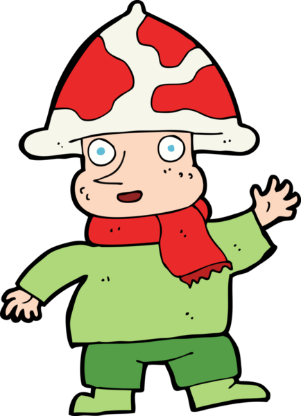 Bir insan tarafından çizilmiş mantar adam.