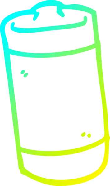 Bir insan tarafından çizilmiş bir karikatür bataryasının soğuk gradyan çizimi