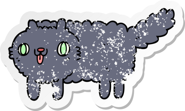 Bir insan tarafından çizilmiş karikatür bir kedinin sıkıntılı çıkartması.