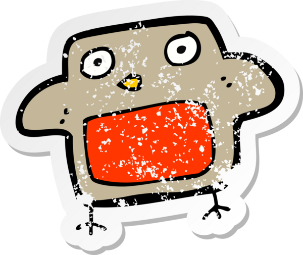 Bir insan tarafından çizilmiş robin çizgi filminin gerilimli yapıştırması.