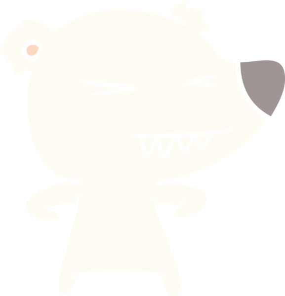 kızgın kutup ayısı düz renkli çizgi film bir insan tarafından çizildi.