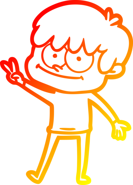 Bir insan tarafından çizilmiş mutlu bir çizgi film karakteri çizimi.