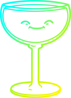 Bir insan tarafından çizilmiş bir bardak şarabın soğuk gradyan çizgisi.