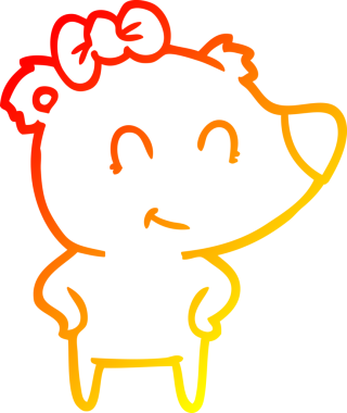 Bir insan tarafından çizilmiş dişi ayı karikatürü.