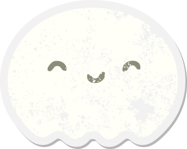 Bir insan tarafından çizilmiş şirin hayalet grunge çıkartması.