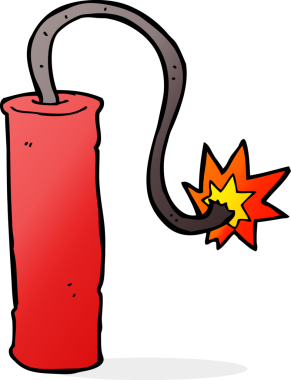 bir insan tarafından çizilmiş bir dinamit.