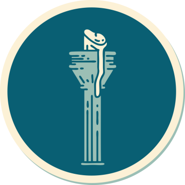 Bir insan tarafından çizilmiş geleneksel bir şamdan stili dövme çıkartması.