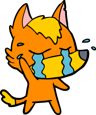 Bir insan tarafından çizilmiş tilki çizgi film karakteri