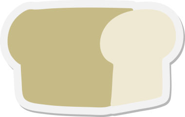 Bir insan tarafından çizilmiş bir somun ekmek etiketi