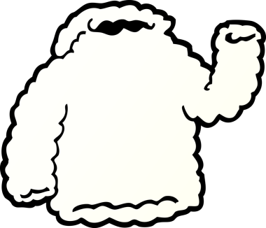 Bir insan tarafından çizilmiş kapüşonlu bir karikatür.