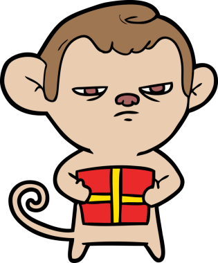 Bir insan tarafından çizilmiş çizgi maymun.