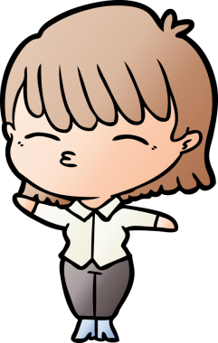 Bir insan tarafından çizilmiş karikatür kadın.