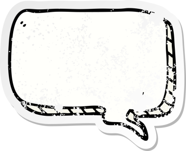 Bir insan tarafından çizilmiş karikatür konuşma balonunun sıkıntılı çıkartması.