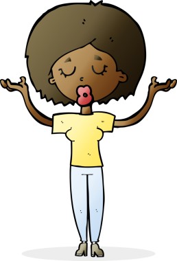 Bir insan tarafından çizilmiş barışçıl bir kadın.