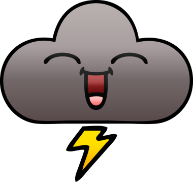 Bir insan tarafından çizilmiş bir fırtına bulutunun gölgelenmiş karikatürü