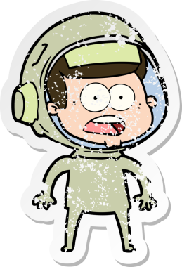 Bir karikatürün sıkıntılı çıkartması bir insan tarafından çizilmiş astronotu şaşırttı.