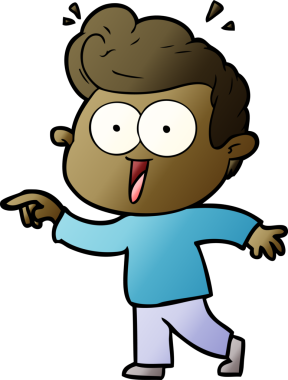 Bir insan tarafından çizilmiş heyecanlı bir çizgi film.