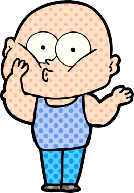 Bir insan tarafından çizilmiş kel bir adam.