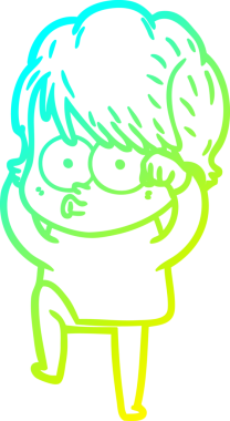 Bir insan tarafından çizilmiş bir karikatür kadın çizimi.