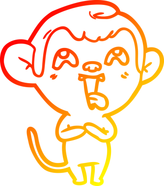 İnsan tarafından çizilmiş çılgın bir çizgi maymunun sıcak çizgi çizimi