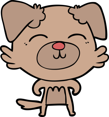 Bir insan tarafından çizilmiş çizgi film köpeği.